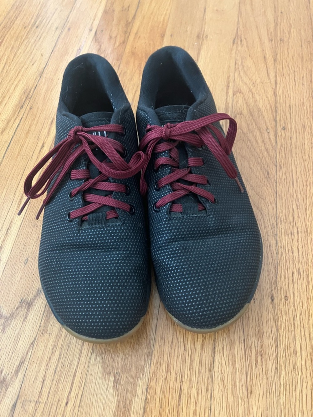 Black Nobull shoes size 9 1/2. Burgundy laces